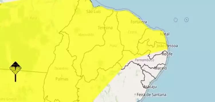 Inmet emite alerta de chuvas intensas para todo o RN nesta terça-feira