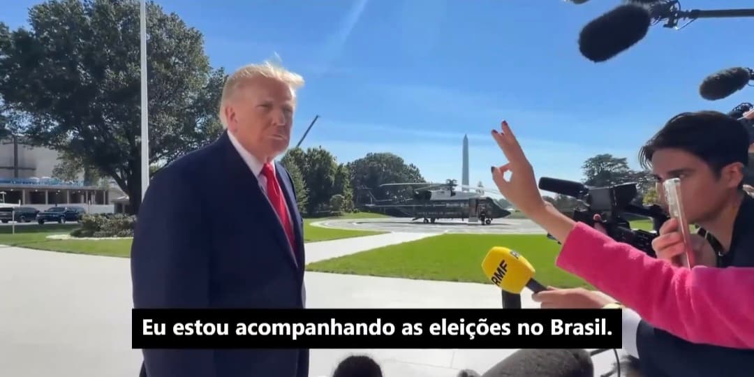 [VÍDEO]Trump afirma que está acompanhando de perto as eleições no Brasil e que considera uma eleição  muito importante