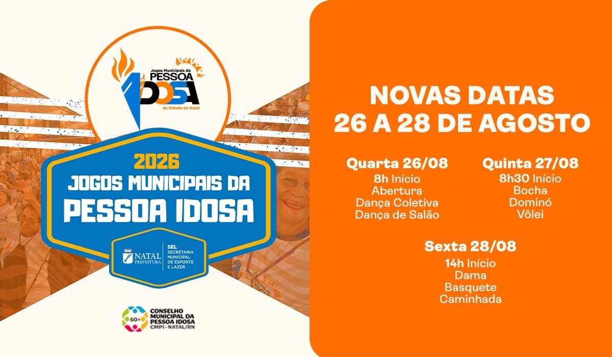Jogos Municipais da Pessoa Idosa chegam à sexta edição e reúnem 500 participantes em Natal