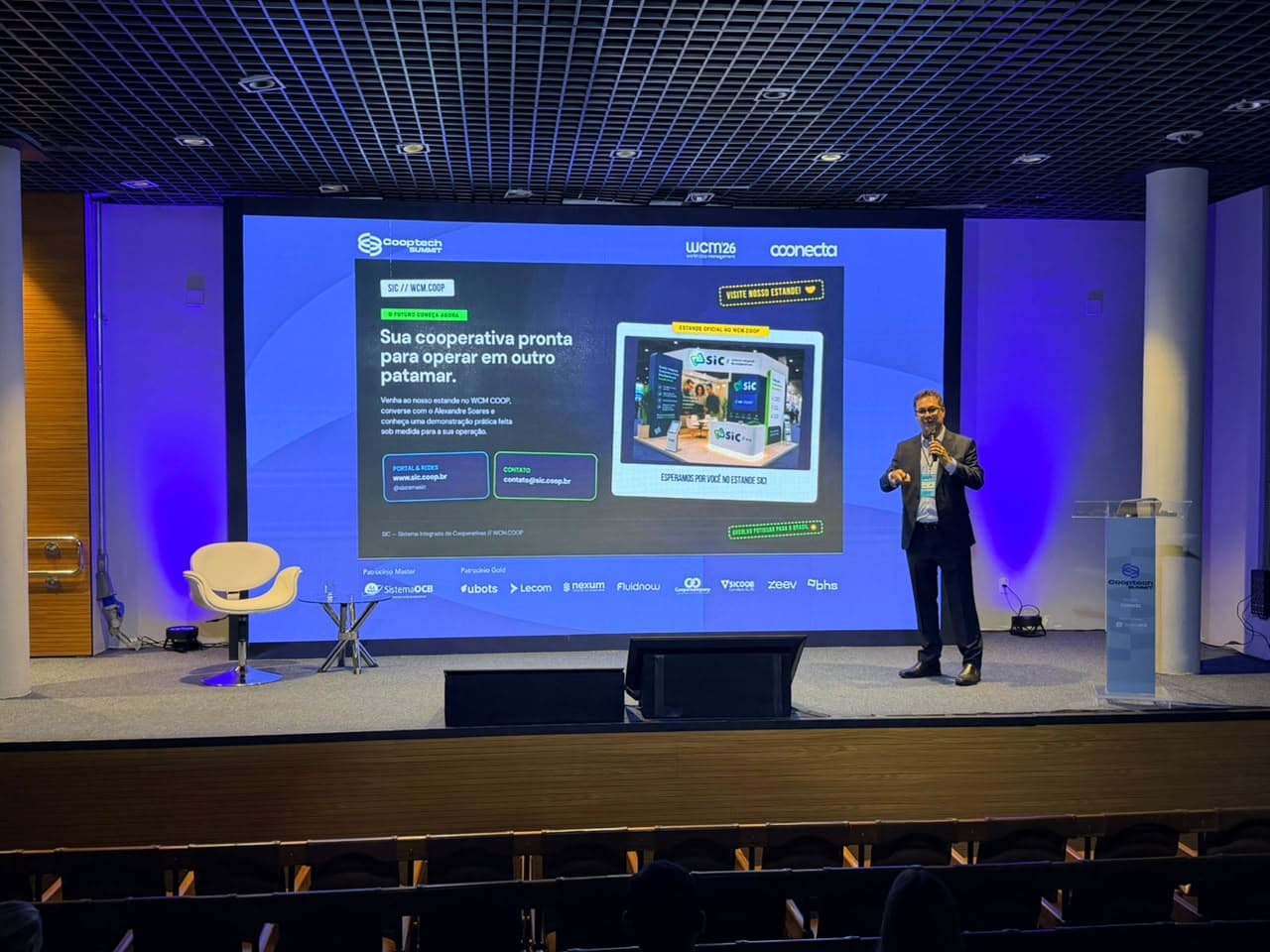 SIC apresenta solução tecnológica para modernizar a gestão das cooperativas durante o WCM 2026